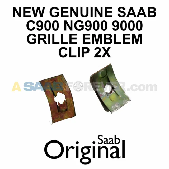 SAAB GRILLE TURBO SAAB EMBLEM CLIPS 2x FITS: C900 NG900 9000 NEW OEM NLA 7919483