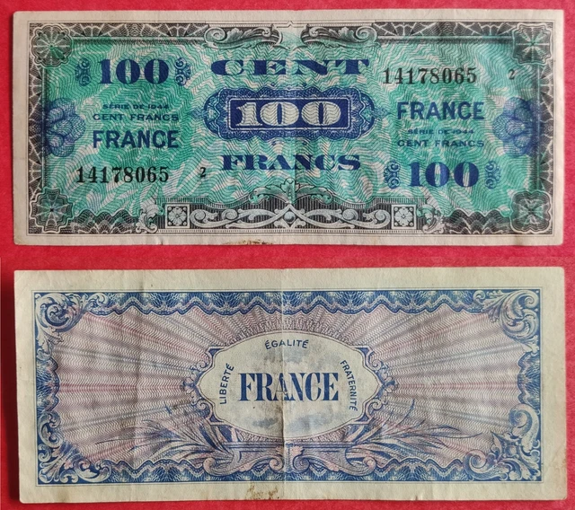 Ancien Billet de 100 Francs de 1944 - Série 2 n° 14178065 en TRES BON ETAT