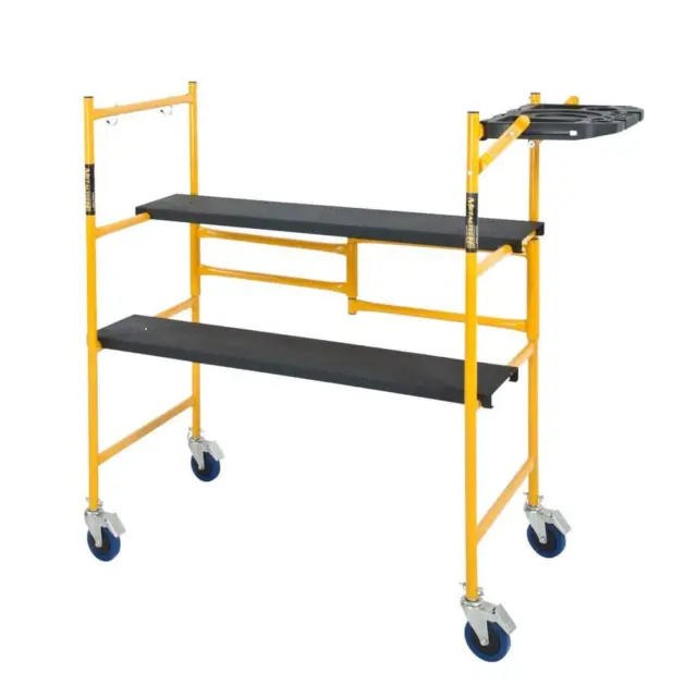 Rolling Scaffold Ladder Platform 500 lb Load Capacity Work Bench Indoor Folding