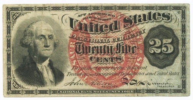 United States 25c Fractional Currency 1863 circulated $0.99