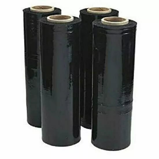 18'' x 1500' 80 Ga 1 Roll Pallet Wrap Stretch Film Hand Shrink Wrap 1500FT Black