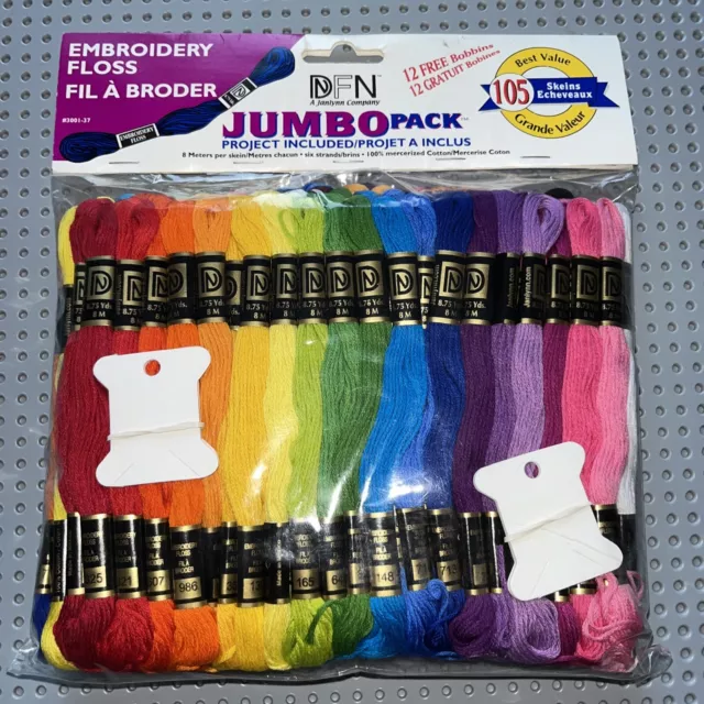 Janlynn Cotton Embroidery Floss Pack 8.7yd 36-Pkg-Variegated Colors