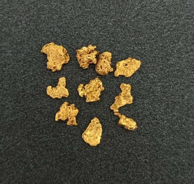 10x Gold Nugget Australien 2.371 gr. Natural Gold Nuggets Goldnugget Goldnuggets