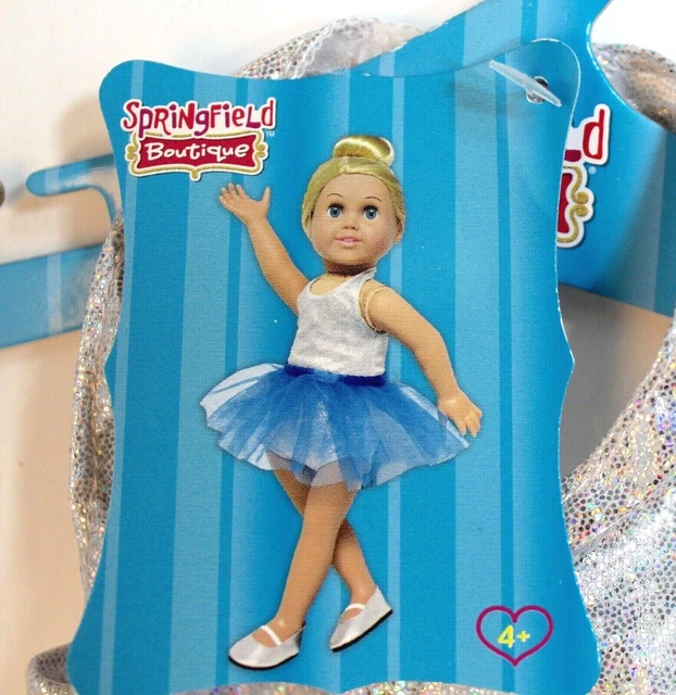 Springfield Silver Sparkle Leotard & Blue Tutu for 18" Dolls