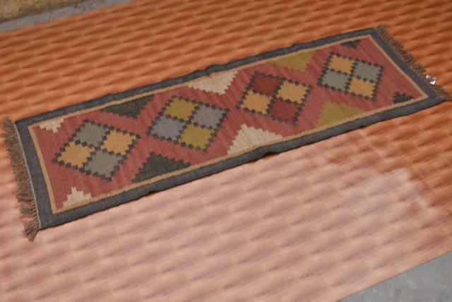 Alfombra tejida a mano de yute rústica etnia india 60x180 cm 2x6' alfombra corredora