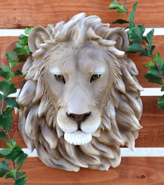 Ebros Lion Head Wall Decor Plaque 16" Tall Taxidermy Art Decor Sculpture