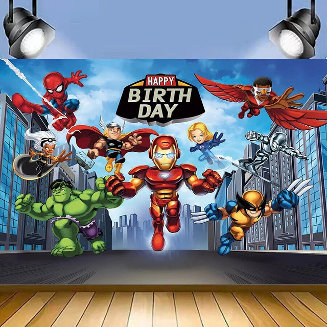 Avengers Superhero Backdrops Boys Birthday Party Photography Background Banner