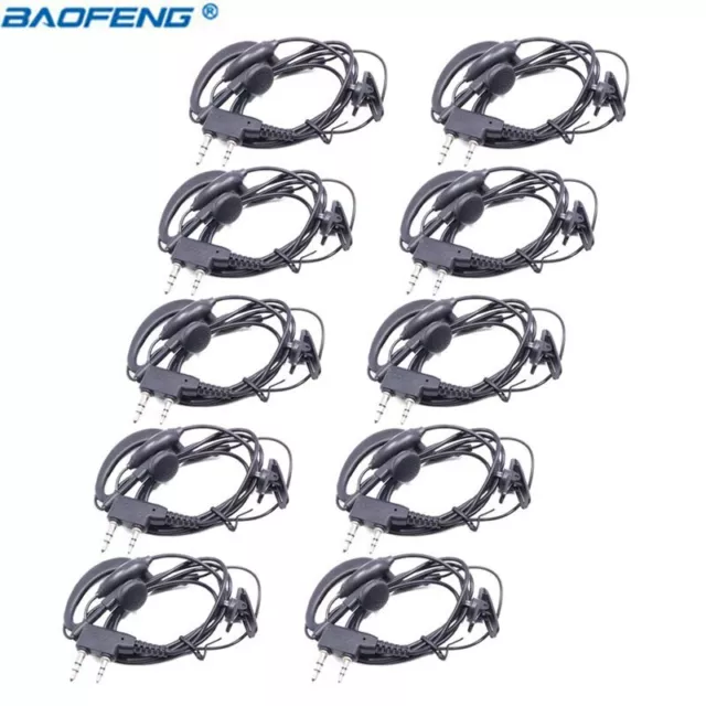 10pcs baofeng ham radio 2pin K port earpiece ptt mic headset for baofeng UV-5R