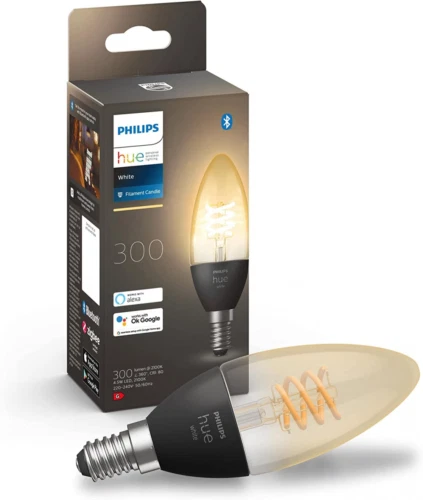 Philips Hue White Filament Single Smart LED Bulb [E14 Small Edison Screw]....