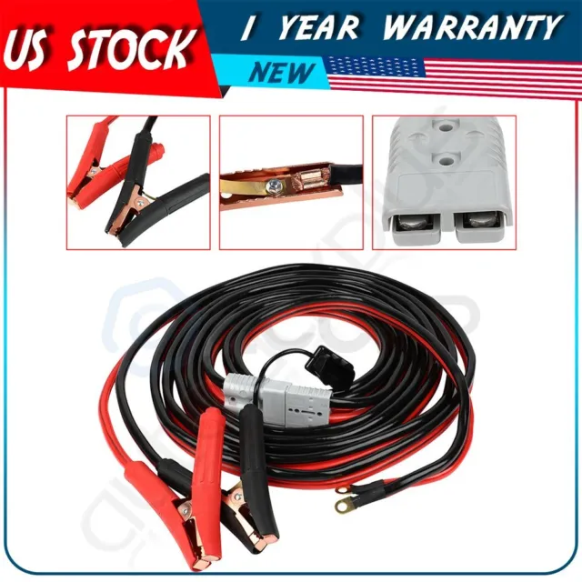 1500Amp Booster Jumper Cables 30FT 1Gauge Power Starter With Quick Connect Plugs