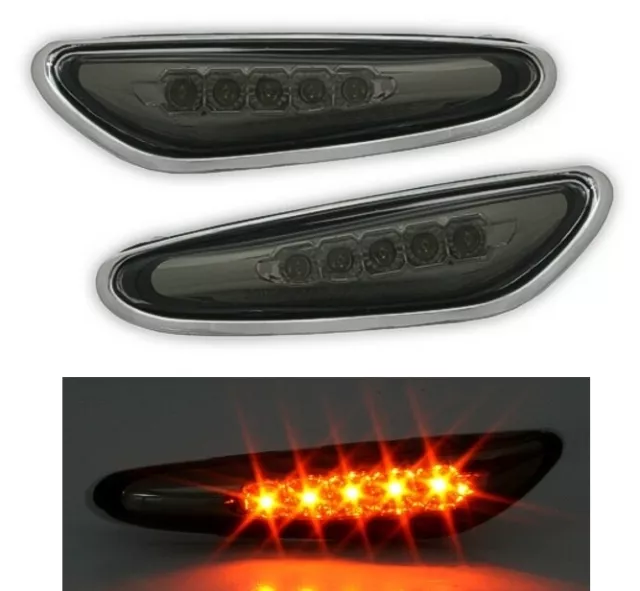 OFFER Pair Side Repeaters pour BMW 3 Series E46 01-05 Smoke LED FR KBBM13EL XINO