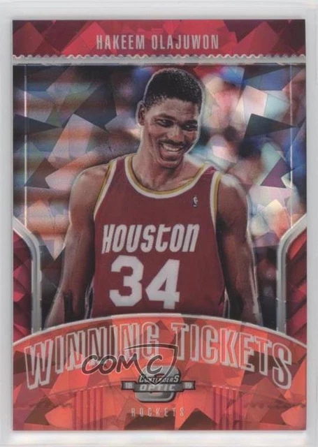 2018 Contenders Optic Winning Tickets Prizms Red Cracked Ice Hakeem Olajuwon HOF