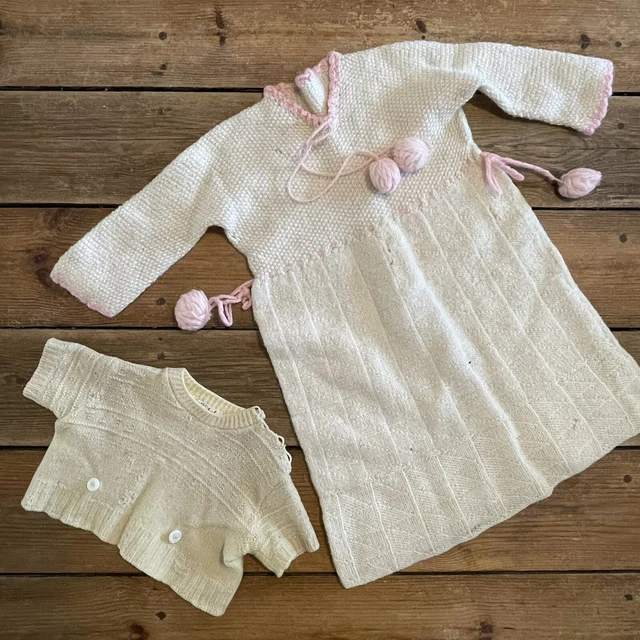 Maglione abito vintage a maglia vestiti per bambini 16 mesi + come trovato