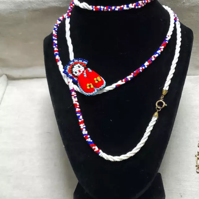 Vintage Native American Kachina Bead Necklace