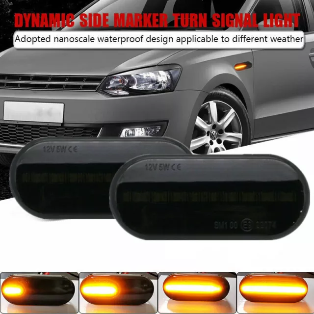 2PCS Dynamic Flowing LED Side Marker signal Light For Golf MK4 Jetta GTI R32