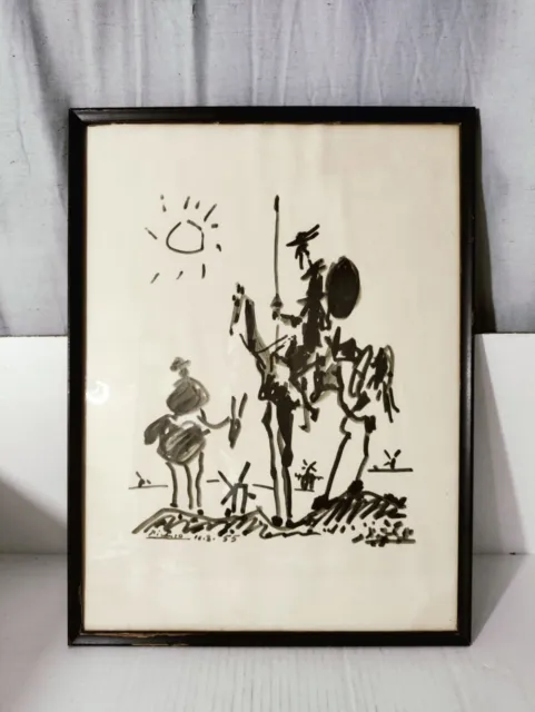 After Pablo Picasso ( 1881-1973) Don Quixote 1955  Dimensions 20 7/8x 15 5/8...