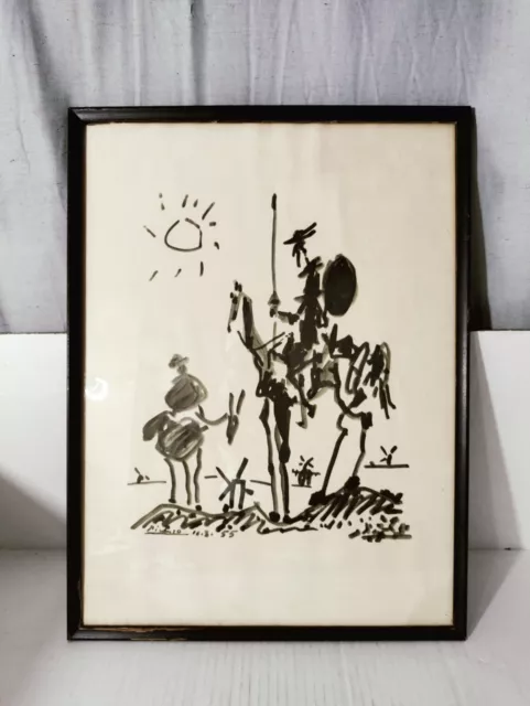 After Pablo Picasso ( 1881-1973) Don Quixote 1955 Dimensions 20 7/8x 15 5/8... After Pablo Picasso ( 1881-1973) Don Quixote 1955 Dimensions 20 7/8x 15 5/8...