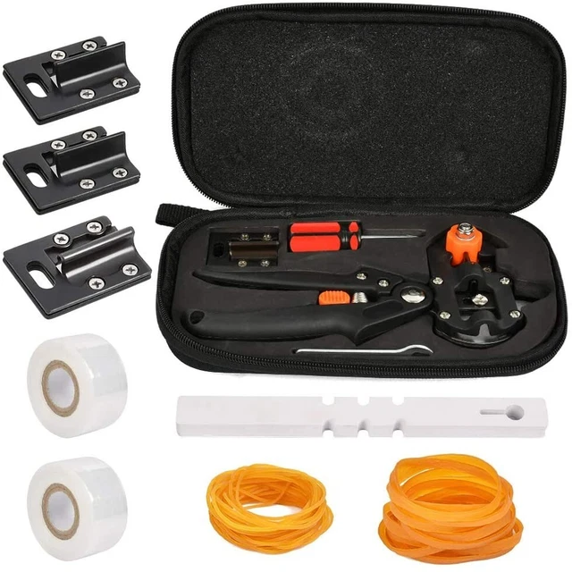 Kit 2in1 Forbice da Innesto/Potatura con 3 Lame di Ricambio V, U, Ω, + Accessori