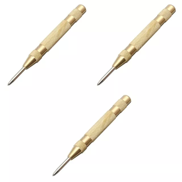 3pcs Golden Automatic Center Pin Punch Spring Loaded Marking Starting Holes