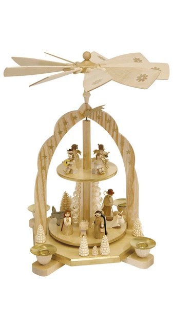 Pyramide de Noël scène de la Nativité, 2 étages, hauteur 31 cm, .. RG 16213 neuf