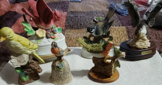 Vintage Bird Figurines 2 Music Box Bird Figuiren