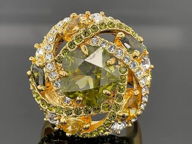 Schmuckjagd Ring " Royal Flower "Gr.19 (Ca.60)Gelbvergoldet Mit Multi Kristall