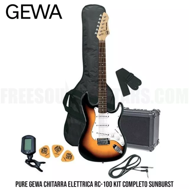Gewa chitarra elettrica RC-100 kit completo sunburst + amplificatore + accessori