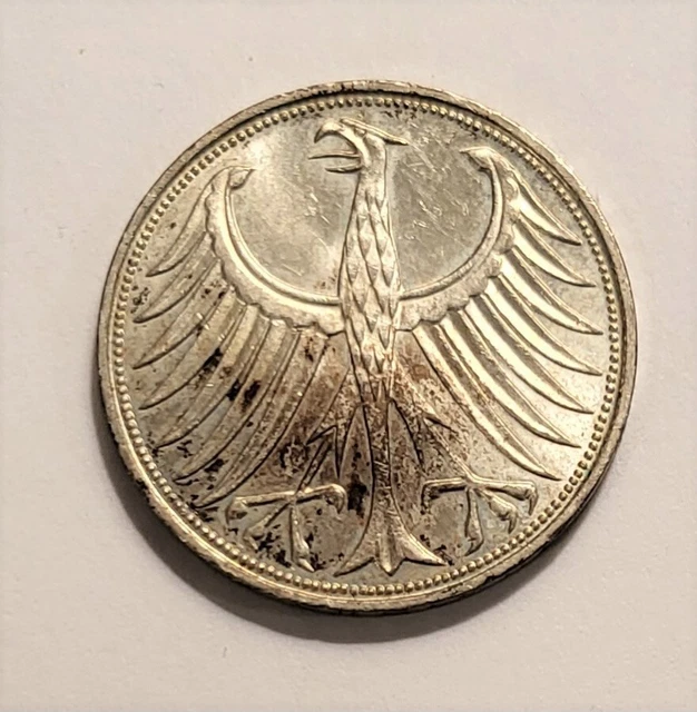 Germany coin; 1959 J silver 5 Marks
