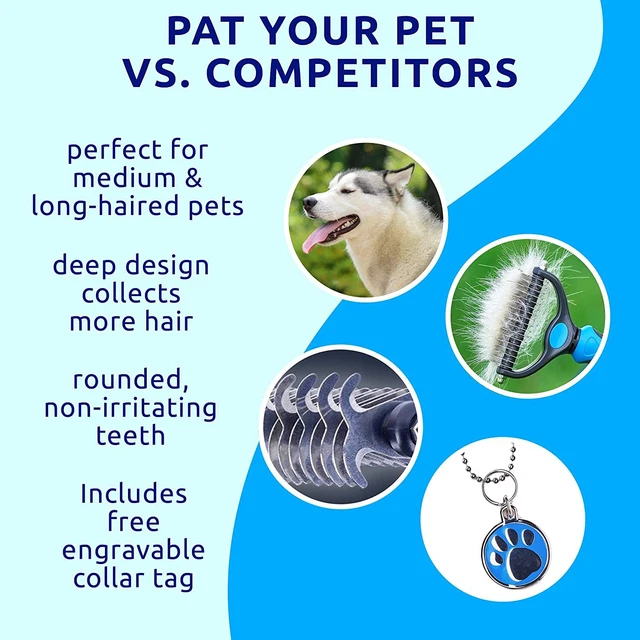 Brush Pet Dog Cat Grooming Hair Comb Remover Tool Fur Undercoat Rake Double-Side 9