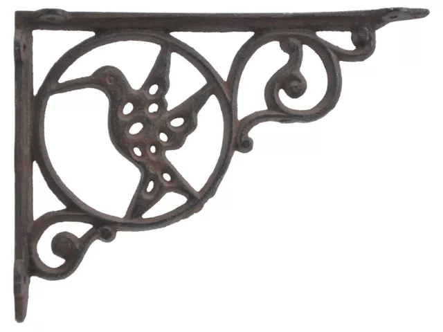 Hummingbird Wall Shelf Bracket Cast Iron Brace Crafting DIY Project 8.75" Deep