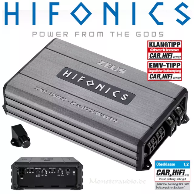 Hifonics 550 Watt RMS digitaler 2-Kanal-Verstärker ZXS550/2 Zeus Street Auto