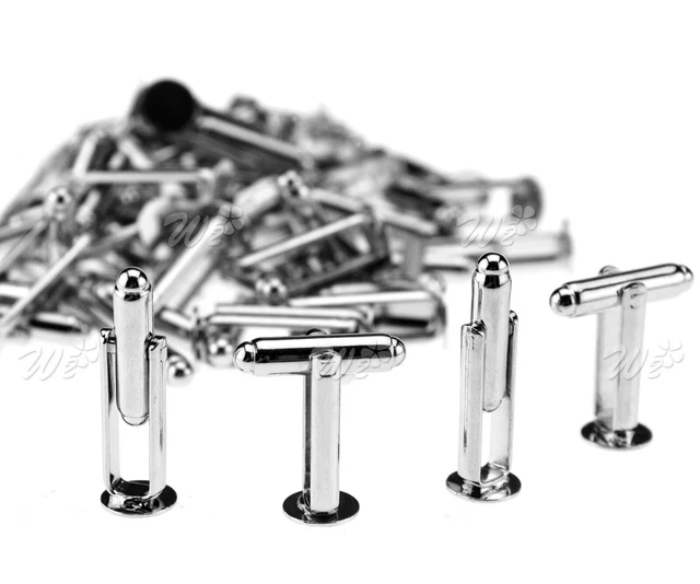 50 un. Eslabones de puño de plata para hombre eslabones de acero inoxidable regalo de boda