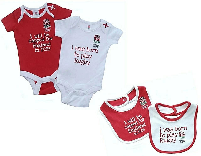 England Rfu Six Nations Rugby Babies Body Pram Short Sleeve Baby Grow Vests