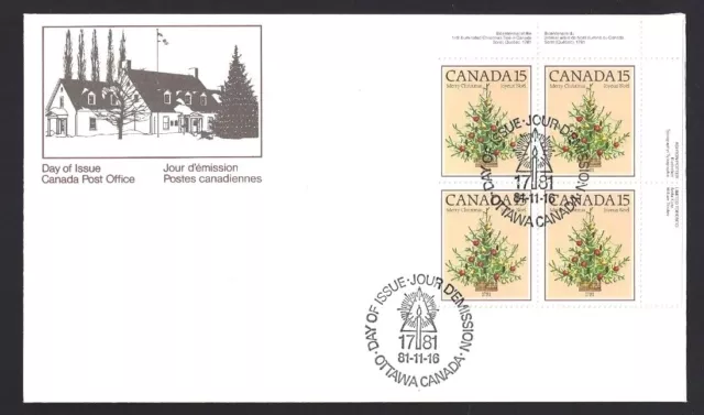 Canada   # 900 URpb  Christmas Trees     Brand New 1981 Unaddressed Cover