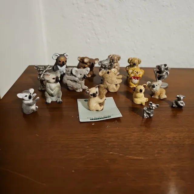 Koala Figurine Nick Nacks Collection Lot Of 15+ Wade Pewter Ceramic Itty Bitty