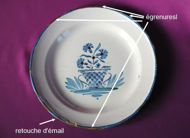 Rare Ancienne Assiette En Faience De Villers Les Pots - Xixeme/Avant 1910
