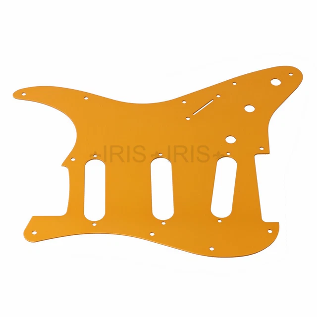 Aluminum alloy SSS Guitar Pickguard for Fender Strat 11 Hole Gold