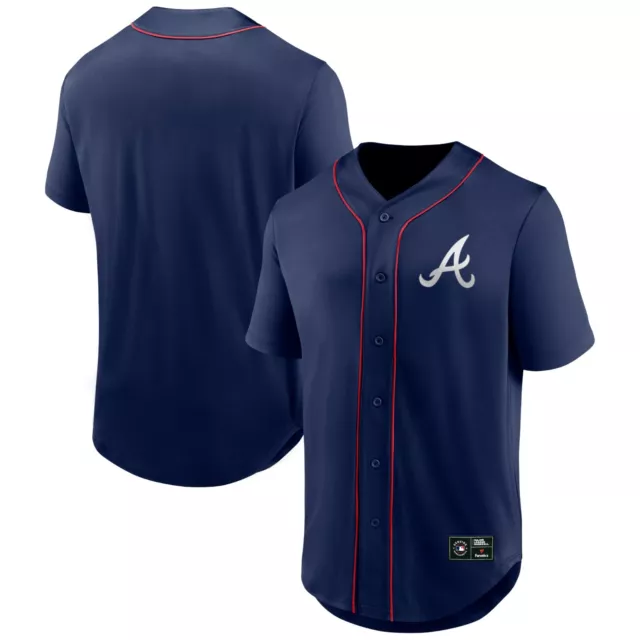 MLB Atlanta Braves Core Foundation Navy Poly Baseball Jersey