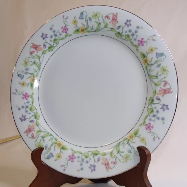 Vintage Crown Ming Fine China Jian Shiang Susan Pattern Plate Flowers Silver