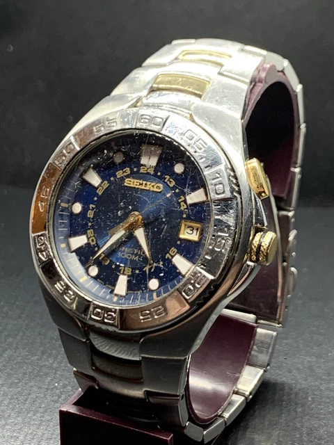 SEIKO KINETIC 100M Water Resistant Dive Style Watch 5M62 0AP0