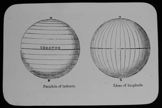 LATITUDE & LONGITUDE C1895 Magic Lantern Slide GEORGE PHILIP & SON PHYSIOGRAPHY