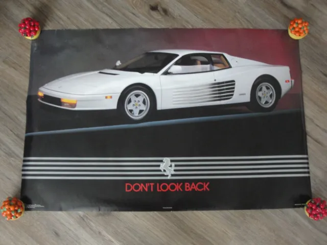 Original 1989 White Ferrari Don't Look Back Poster 35" X 23"