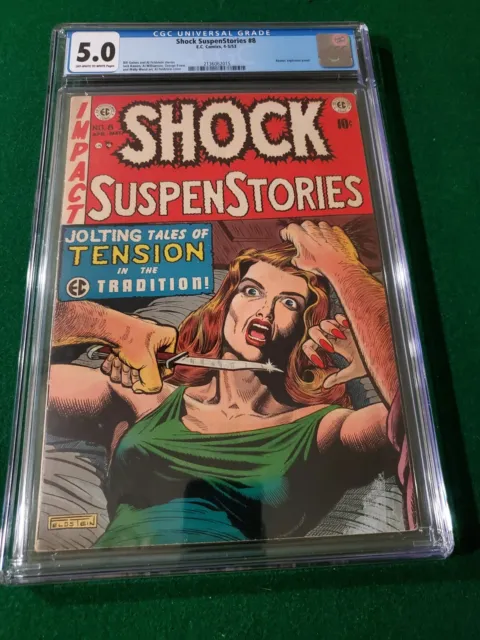 Shock Suspenstories #8 Ec Comics Cgc 5.0 Ow/W Pages 1953 Pre-Code Horror