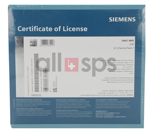 Sinec Nms 250 V1.0 Sp2 - 6Gk8781-1Ja01-0Aa0 (Ns)