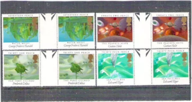 GB 1985 EUROPA MUSIC set Gutter Pairs top sheet Unmtd Mint Stamps SG 1282-1285