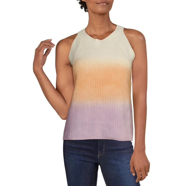 525 America Womens Purple Cotton Ombre Tank Top Sweater Shirt XL  7388