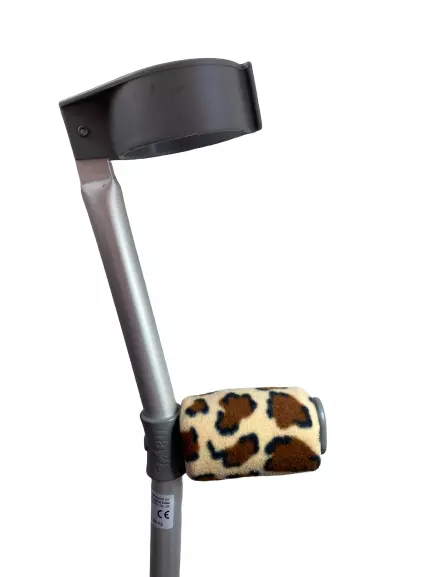 Padded Crutch Handle Foam Covers Pads Crutches Adult Fleece Leopard 1st Class