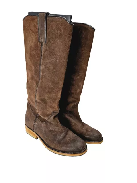 Bronx Tam Mee Women's Knee High Brown Suede Leather Boots Size 36/6