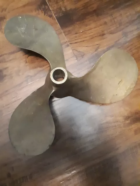 Vintage solid brass boat propeller 11.5" diameter 3 blades