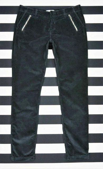 HOUSE OF DAGMAR Pantaloni dritti in velluto a coste neri slim fit Pantaloni...
